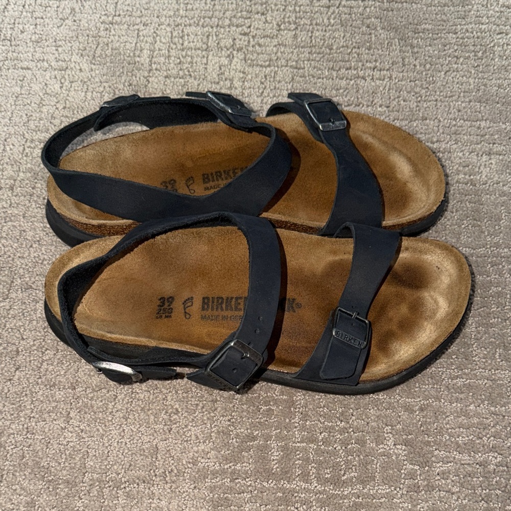 Black Adjustable Double-Strap Sandals - image 4